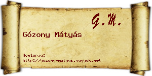 Gózony Mátyás névjegykártya