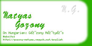 matyas gozony business card